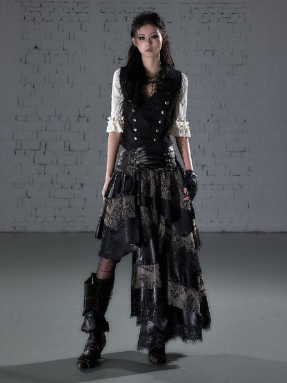 Lace Patchwork Irregular Skirt【s0000015935】