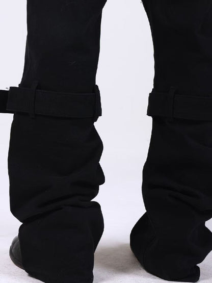 Washed Denim Metal Zip Stacking Jeans【s0000018189】