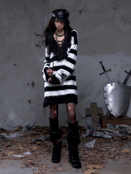 Long-Sleeve Striped Sweater【s0000014474】