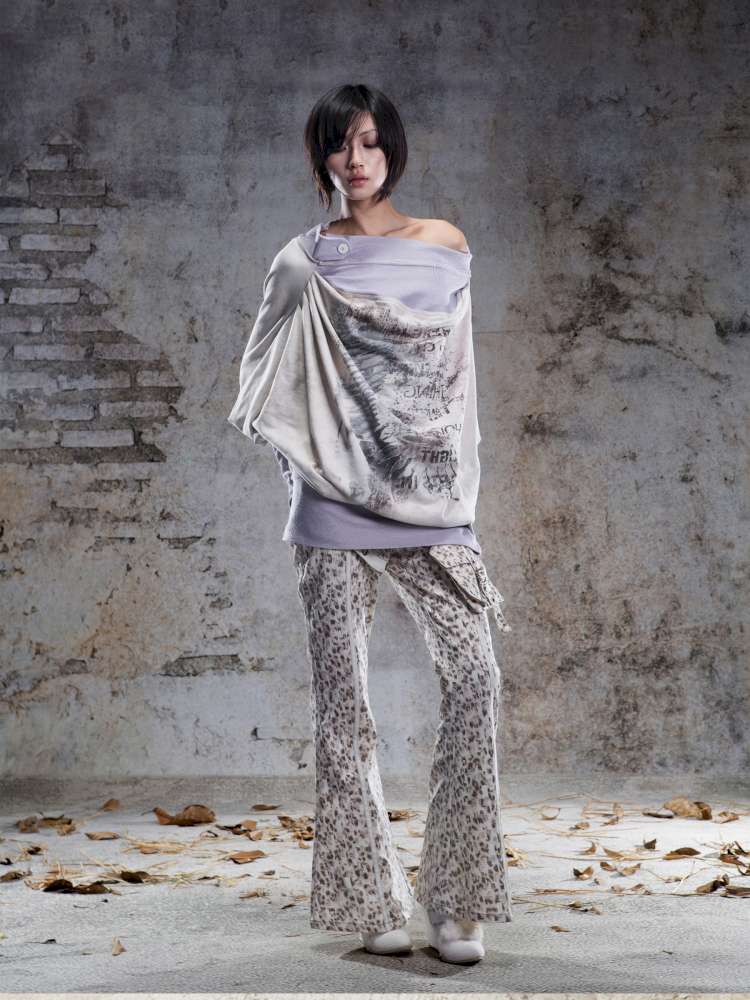 Straight-Leg Flared Low-Rise Pants【s0000014487】