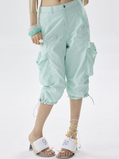 Mint Green Rhinestone Casual Pants【s0000017636】