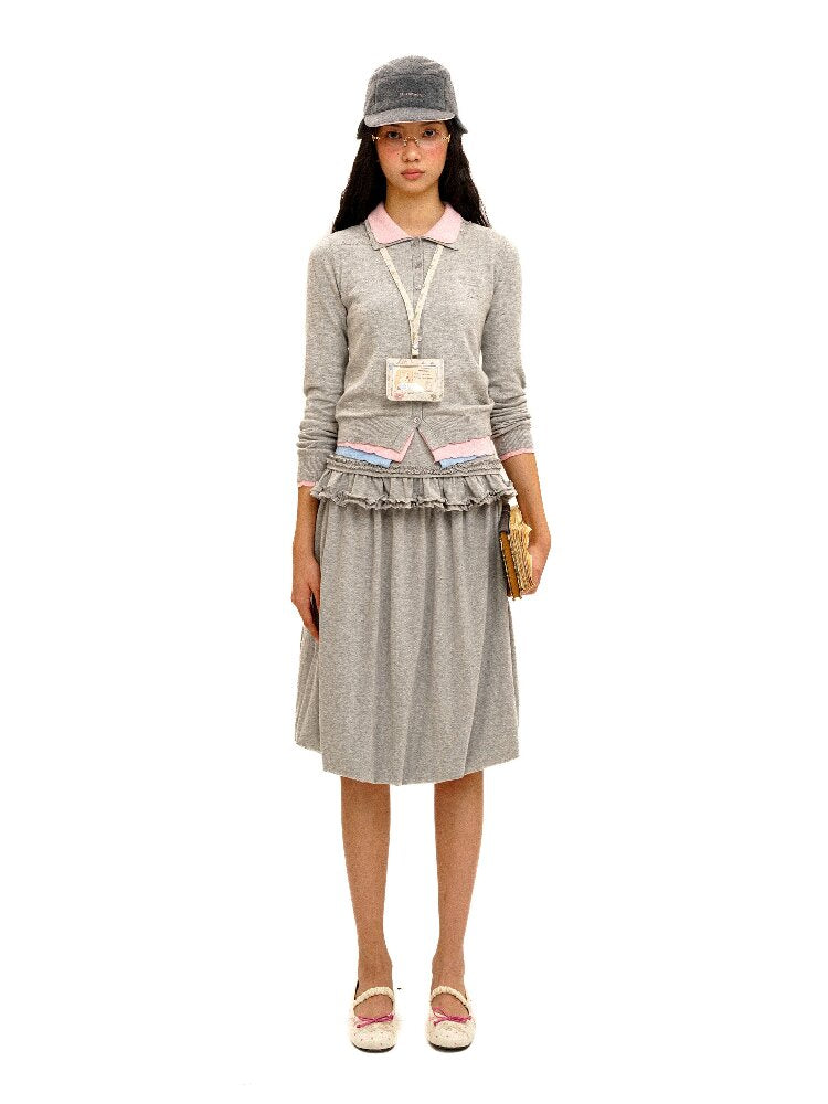 Contrast Fake 3-Piece Knit Cardigan【s0000016101】