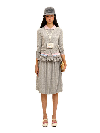Contrast Fake 3-Piece Knit Cardigan【s0000016101】