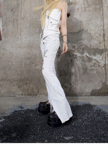 Drilling Casual Low Waist Flared Pants【s0000007585】