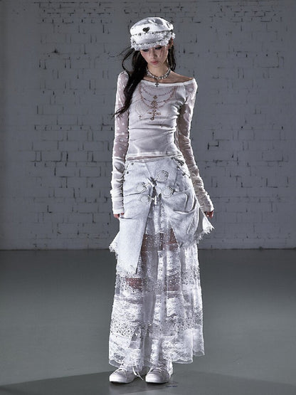 Baroque Wings Embroidered Slim Shirt【s0000015939】