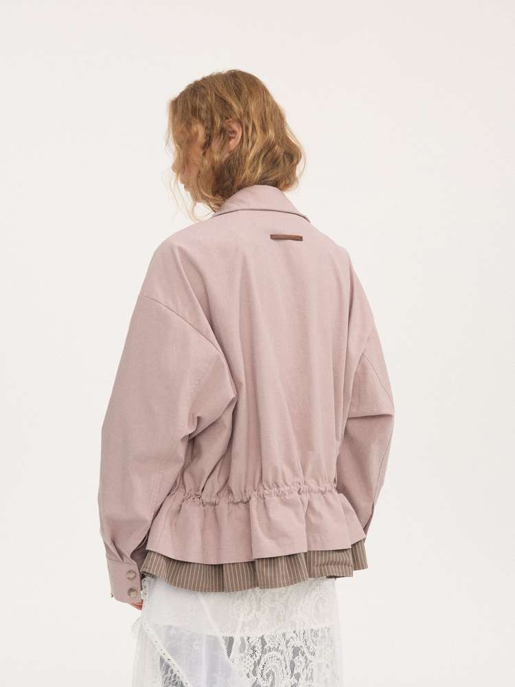 Stand-up Collar Drawstring Hem【s0000015415】