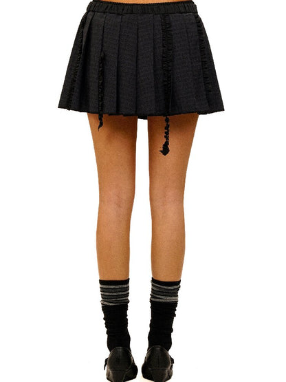 Wool Plaid Jacket Pleated Skirt【s0000017931】