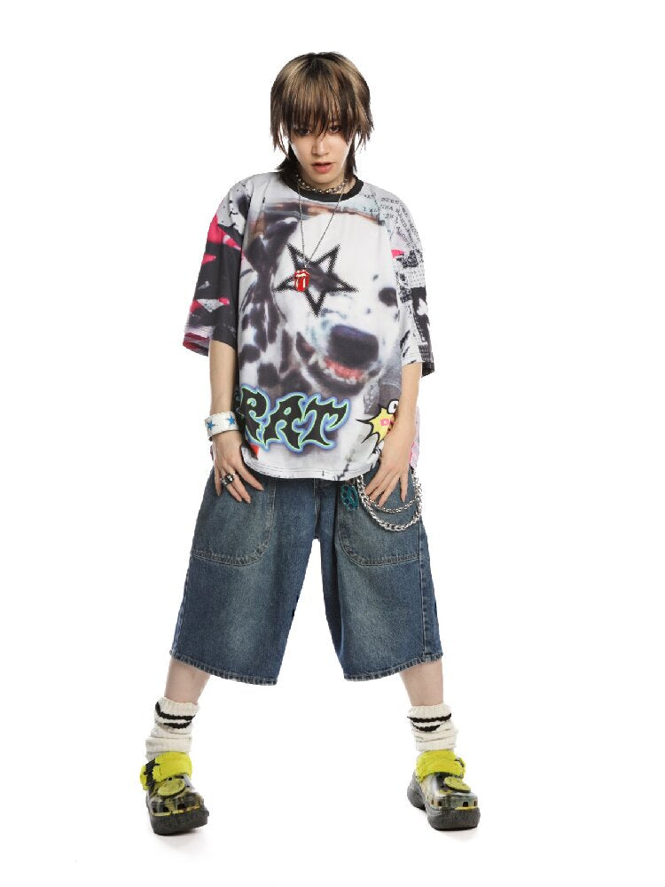 American Graffiti Print T-shirt【s0000015888】