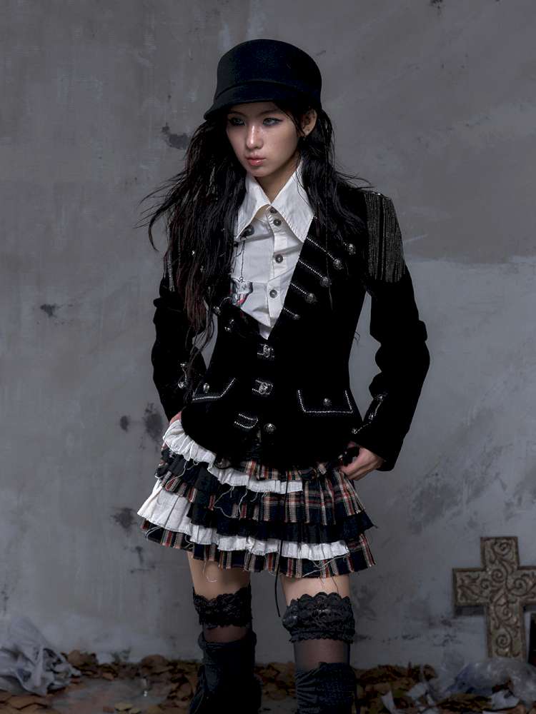 Heavy-Duty Plaid Tiered Skirt【s0000014477】