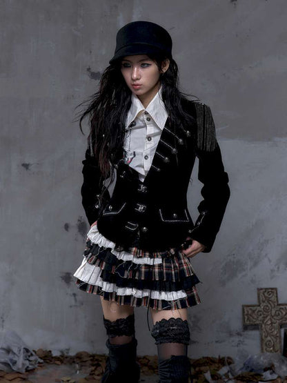 Heavy-Duty Plaid Tiered Skirt【s0000014477】