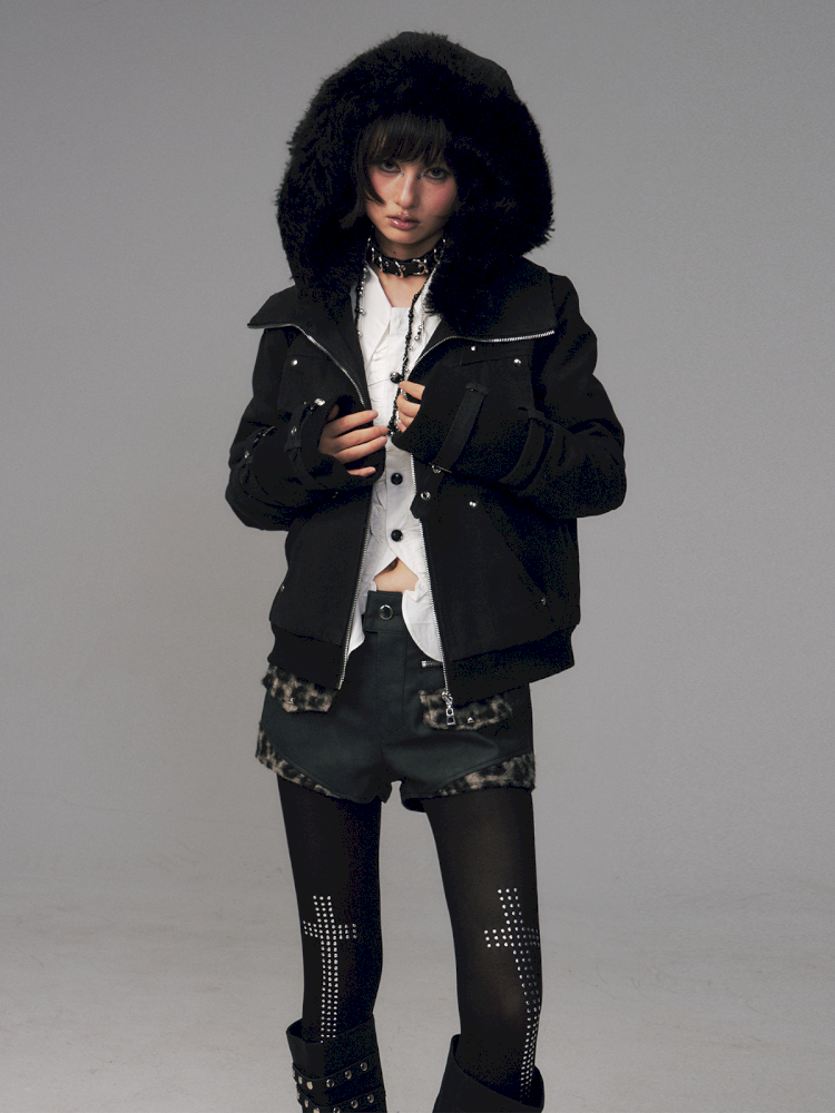 Vintage Sand Wash Detachable Hood Jacket【s0000014703】