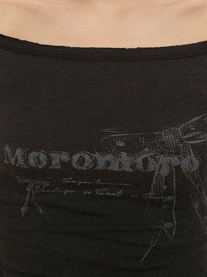 One-shoulder Slim short-sleeved T-shirt【s0000012529】