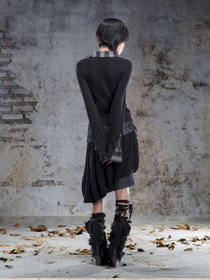 V-Neck Pullover Long-Sleeve Knit Top【s0000014492】