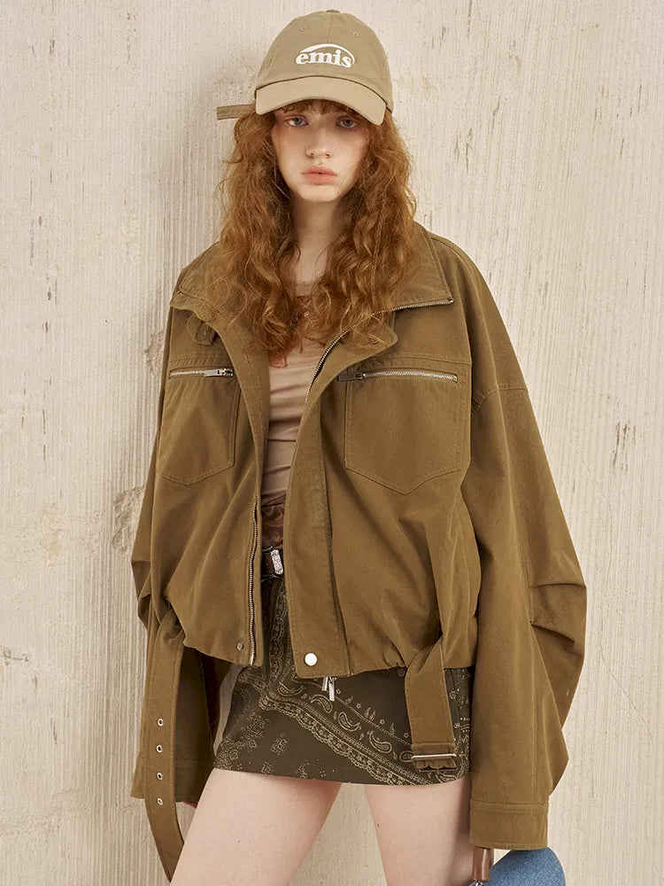 Stand Collar Motorcycle Leather Jacket【s0000014042】
