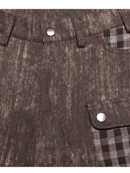 Cute Skull Denim Check Culottes【s0000018046】