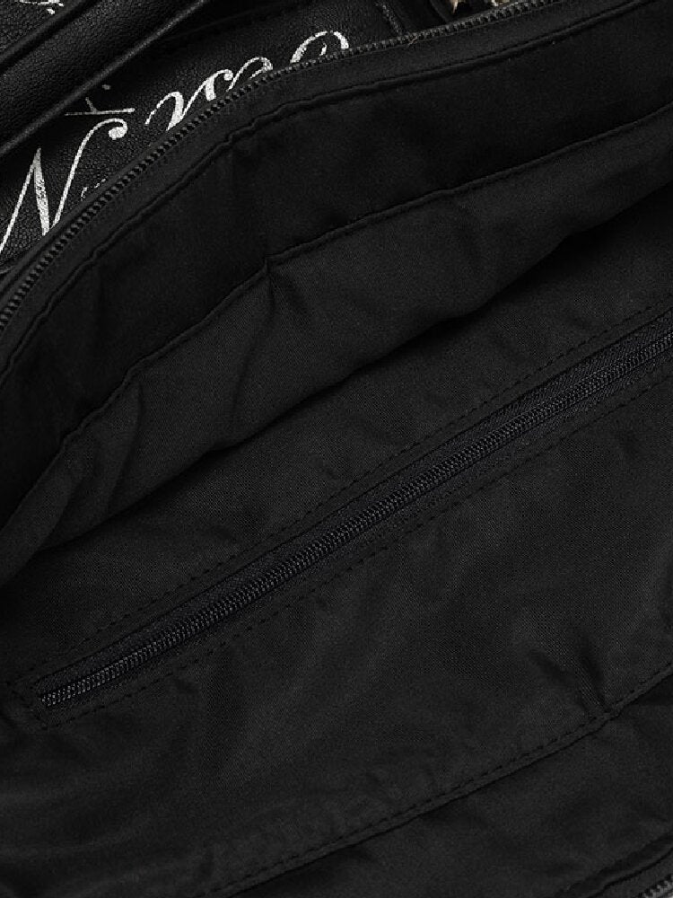 Dark Leather Cross Graffiti Bag【s0000018107】
