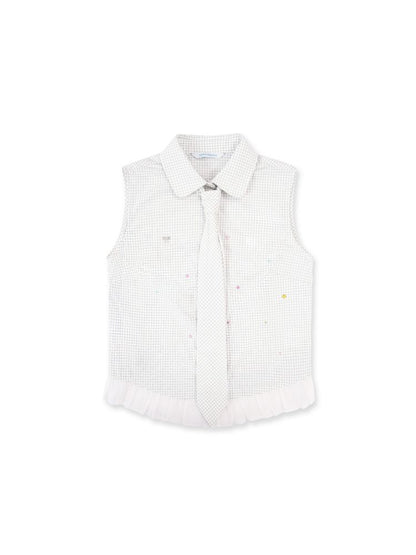 Removable tie sleeveless shirt【s0000012506】