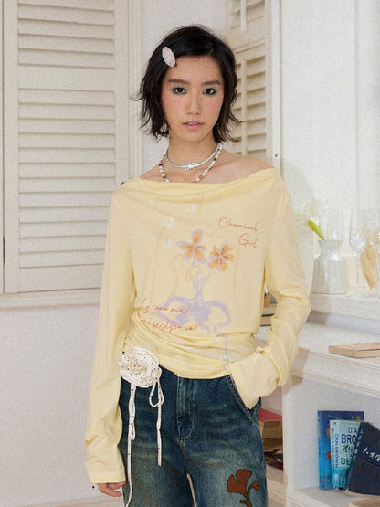 Printed Tencel Linen Loose Tee【s0000016654】