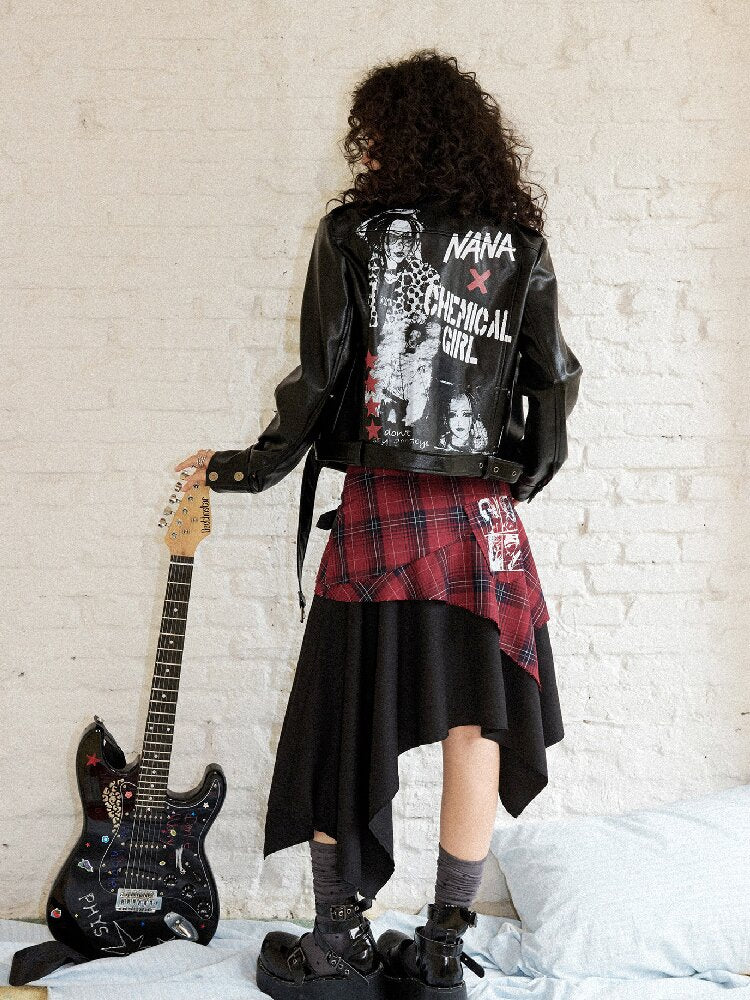 Sleek Rock Star Leather Jacket【s0000017903】