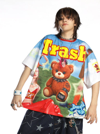 American Card Bear Print T-shirt【s0000015886】