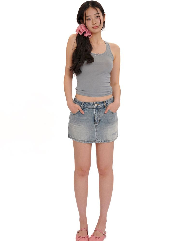 Lace bow casual lazy camisole undershirt【s0000013437】