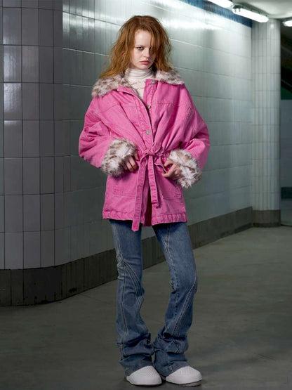 Leopard Print Paneled Denim Jacket【s0000014640】