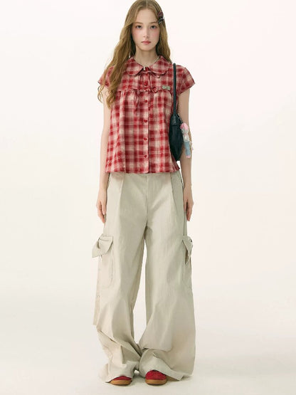 Apricot Bow High Waisted Trousers【s0000017150】