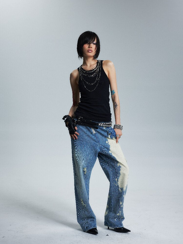 Two Color Slimming Metal Chain Vest【s0000016999】