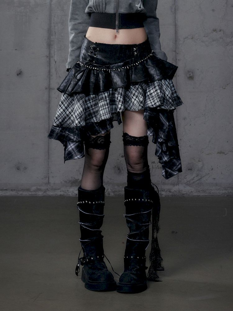 Heavy leather bustier skirt【s0000013467】