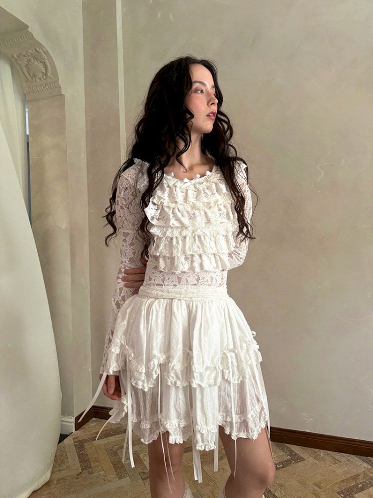 Double-layer bow-tie short skirt【s0000012764】