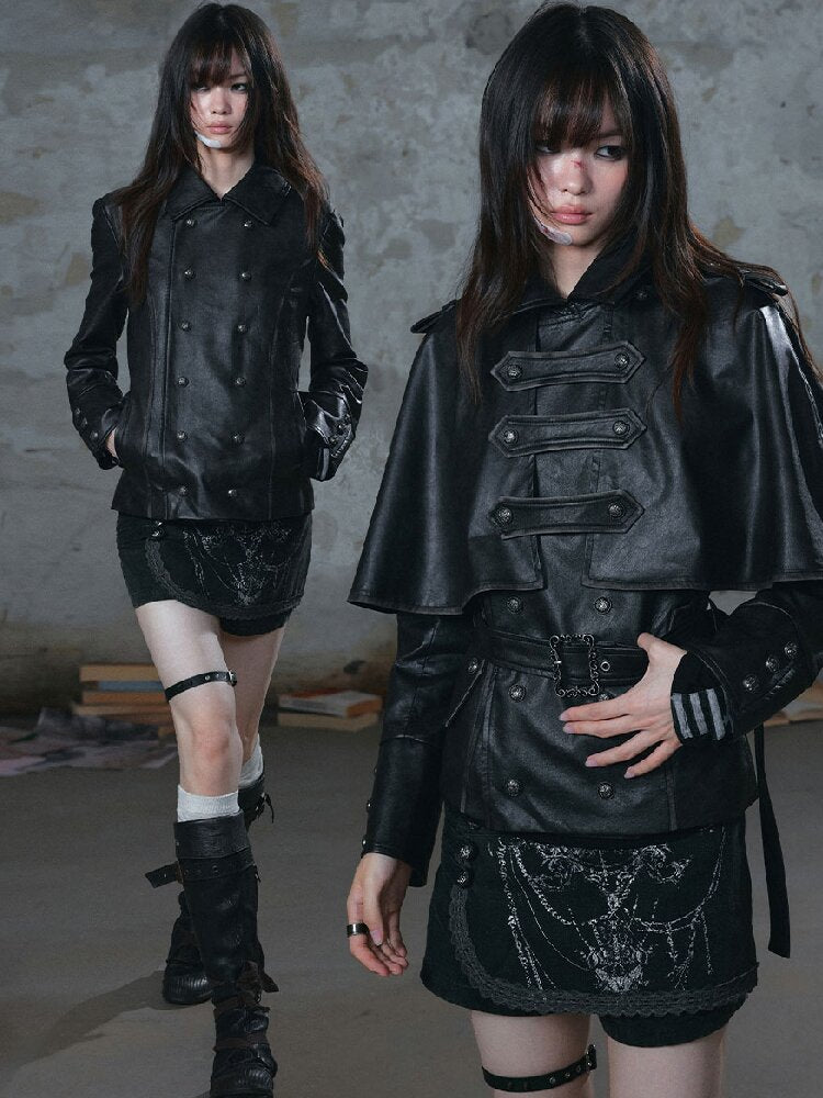Vintage Belt Cavalry Cape Jacket【s0000018520】