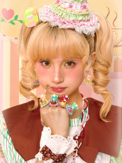 Pudding Bear Resin Colorful Earrings【s0000013353】