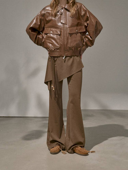 Beaded Drawstring Relaxed Fit Trousers【s0000014408】