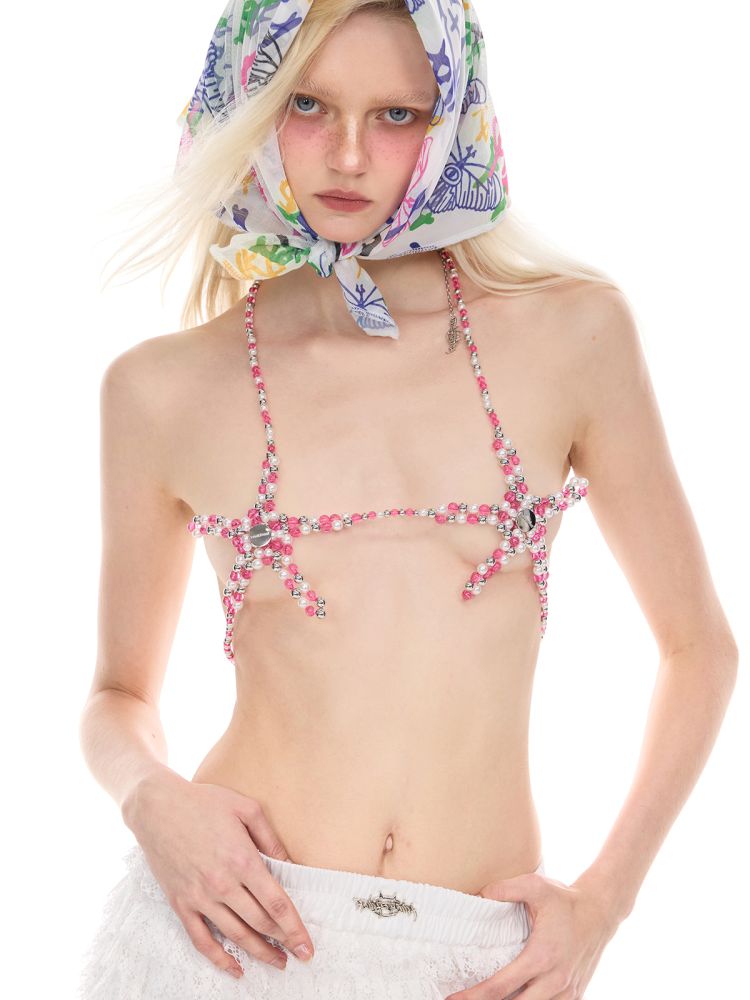 Rock ‘n’ roll sexy babe Y2K strapless top【s0000012975】