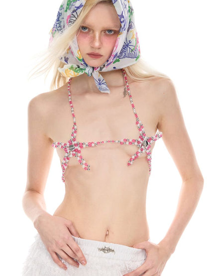Rock ‘n’ roll sexy babe Y2K strapless top【s0000012975】