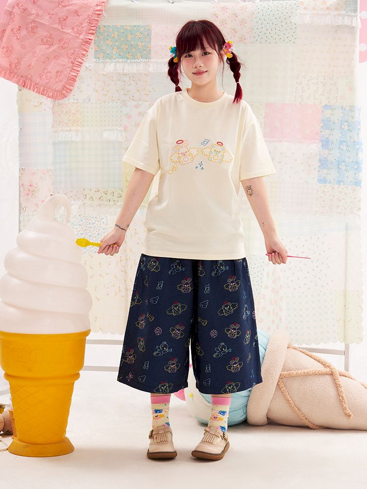 Animal Angel Embroidered T-Shirt【s0000013183】