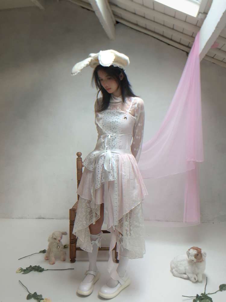 Rabbit-Eared Bendable Lace Beret【s0000014524】