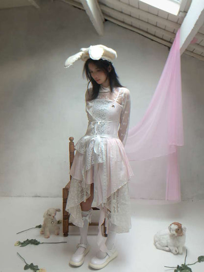 Rabbit-Eared Bendable Lace Beret【s0000014524】