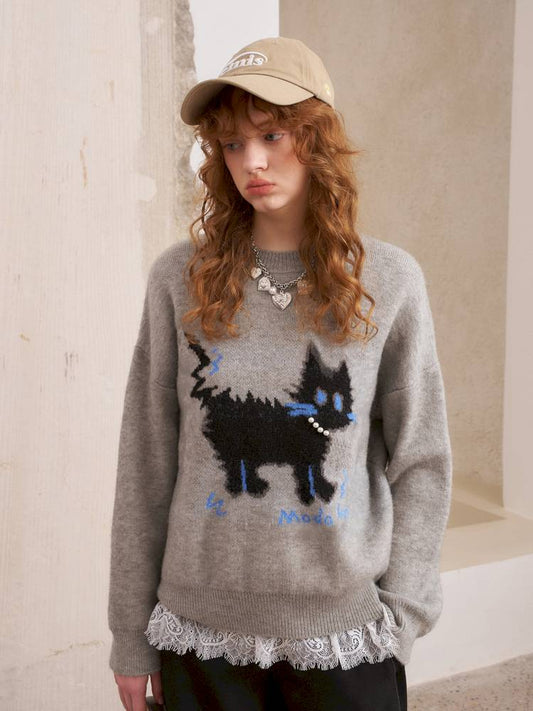 Long sleeves cute loose pullover sweater【s0000014382】