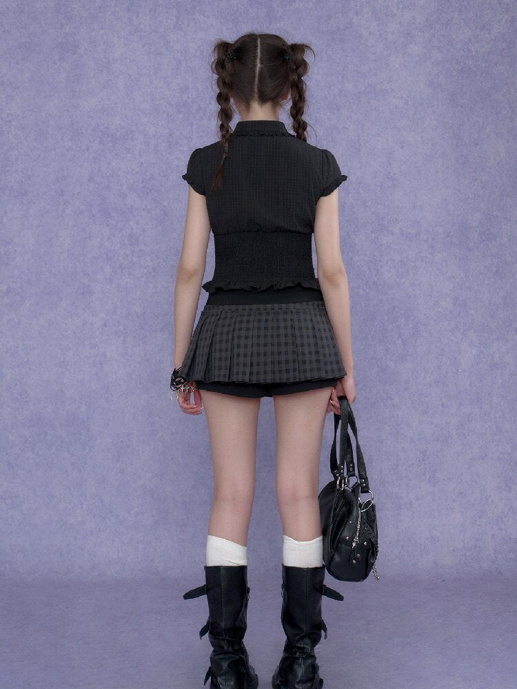 Skin Choker Shirt V Neck Top Slimming【s0000017285】