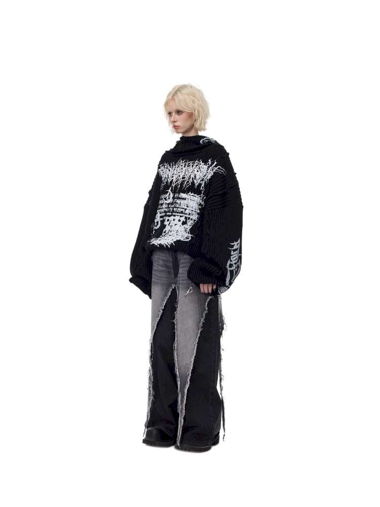 Structure Patchwork Hooded Sweater【s0000015120】