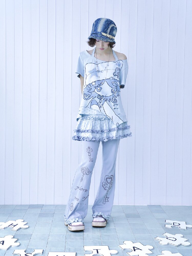 Quirky Girl Fake Two Pieces Cake Skirt Pants【s0000017472】