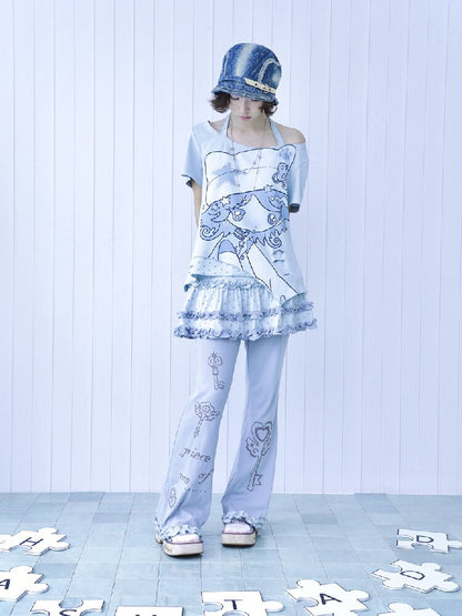 Quirky Girl Fake Two Pieces Cake Skirt Pants【s0000017472】