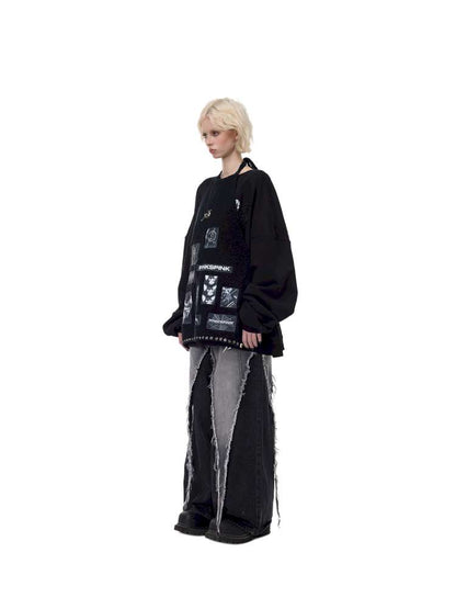 Patch Embroidery Punk Apron Sweater【s0000015118】
