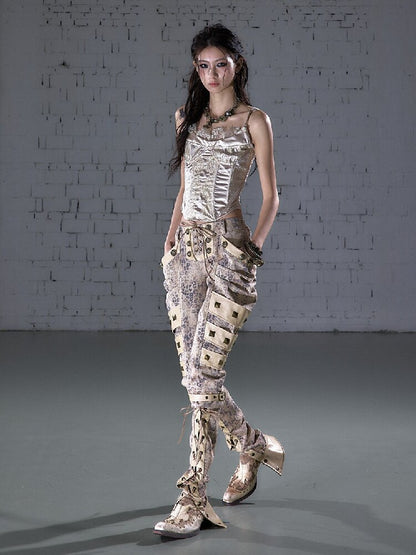Lace Satin Fake Two Corset【s0000015936】