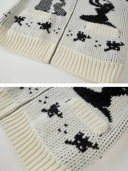 Fair Isle Autumn Knit Cardigan Jacket【s0000014388】