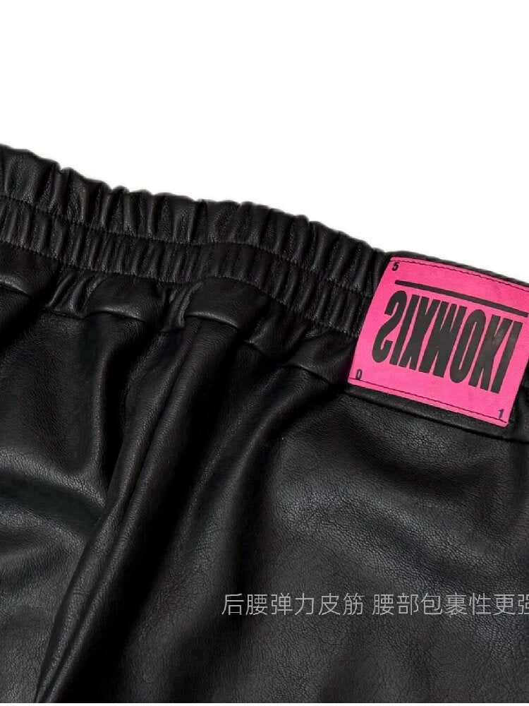 Metal Rivet High-Stretch Leather Pants【s0000019100】