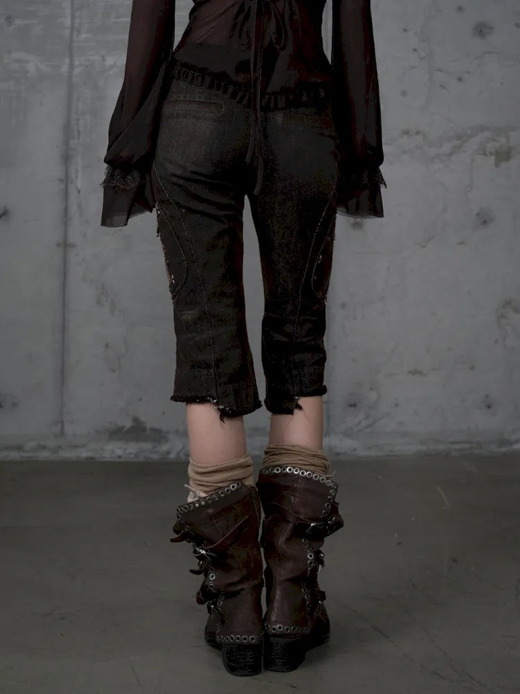 Slim-Fit Flattering Cropped Denim Shorts【s0000013954】