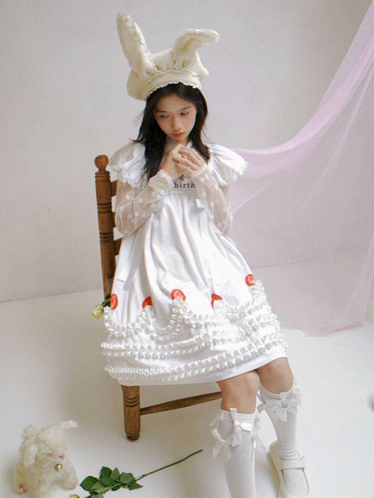 Strawberry Print Two-piece Skirt Dress【s0000014936】