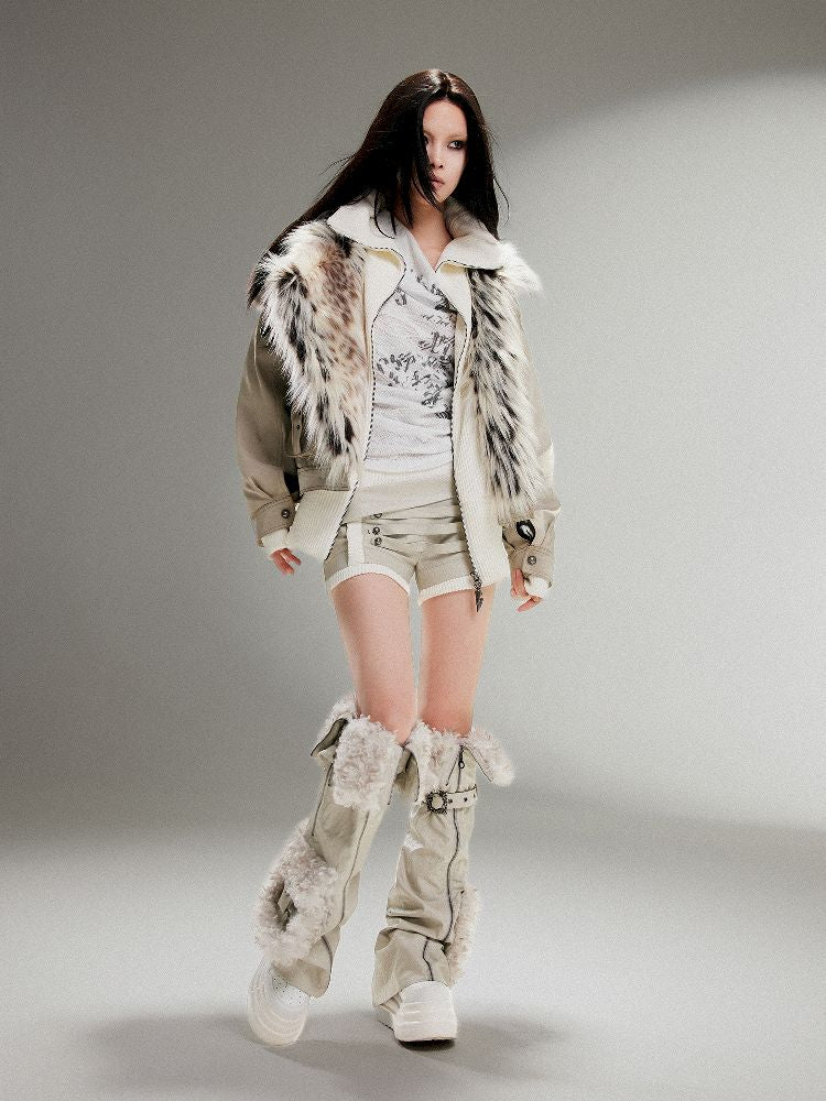 Fake Two Piece Pu Leather Jacket【s0000011252】